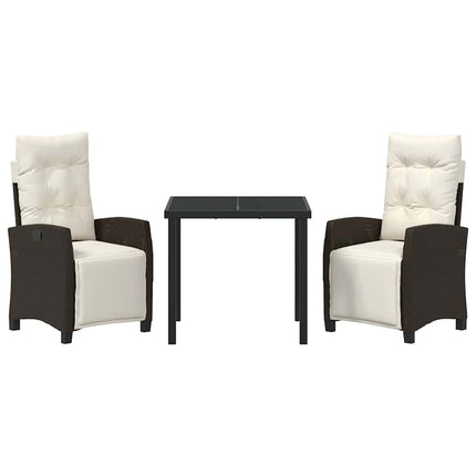 Have Spisebordssæt med pude 3 pcs Brun polyrattan