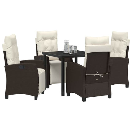 Have Spisebordssæt med pude 5 pcs Brun polyrattan