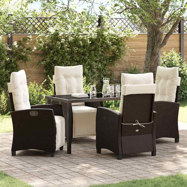 Have Spisebordssæt 5 stk. Brun polyrattan