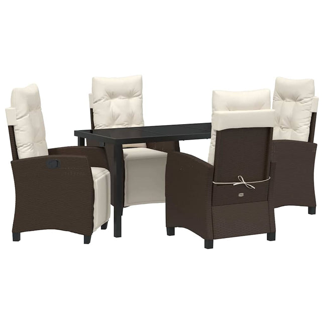 Have Spisebordssæt 5 stk. Brun polyrattan