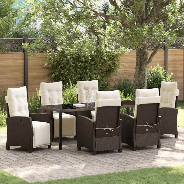 Have Spisebordssæt 7 stk. Brun polyrattan