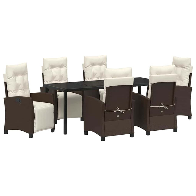 Have Spisebordssæt 7 stk. Brun polyrattan