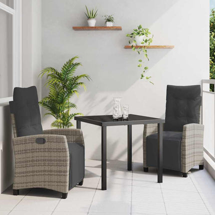 Have Spisebordssæt med pude 3 pcs Grå polyrattan