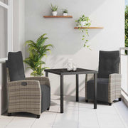 Have Spisebordssæt med pude 3 pcs Grå polyrattan