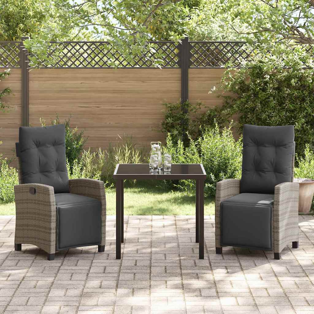 Have Spisebordssæt med pude 3 pcs Grå polyrattan