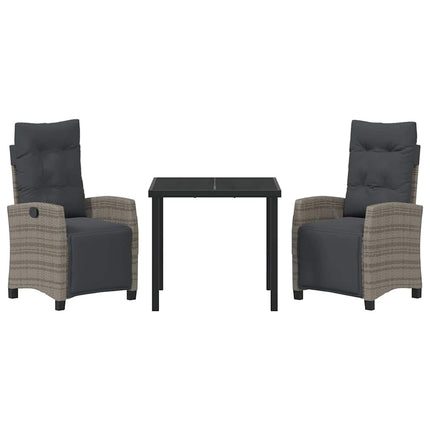 Have Spisebordssæt med pude 3 pcs Grå polyrattan