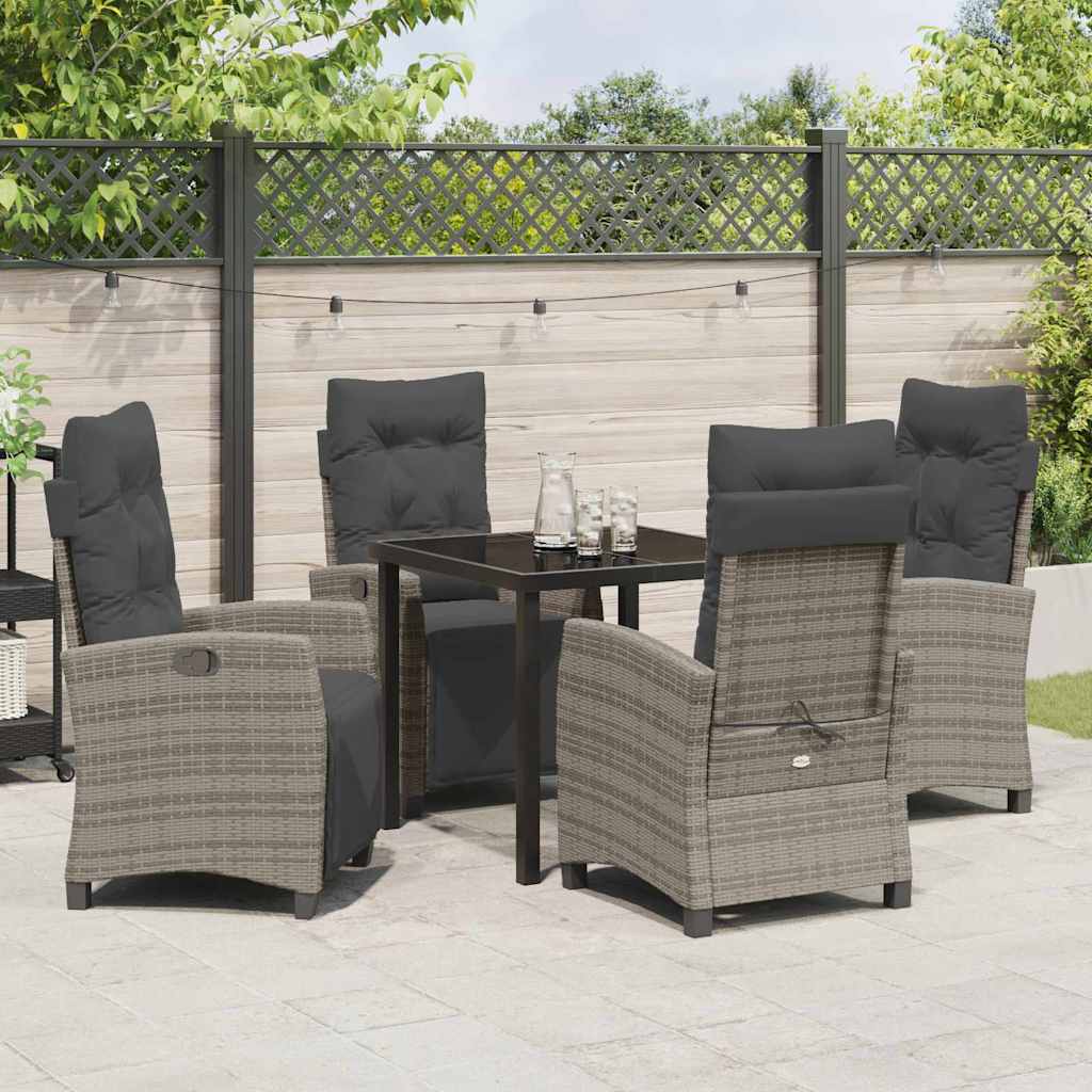 Have Spisebordssæt med pude 5 pcs Grå polyrattan