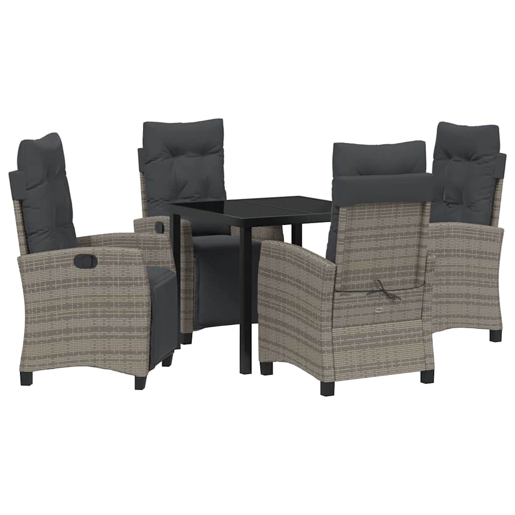 Have Spisebordssæt med pude 5 pcs Grå polyrattan