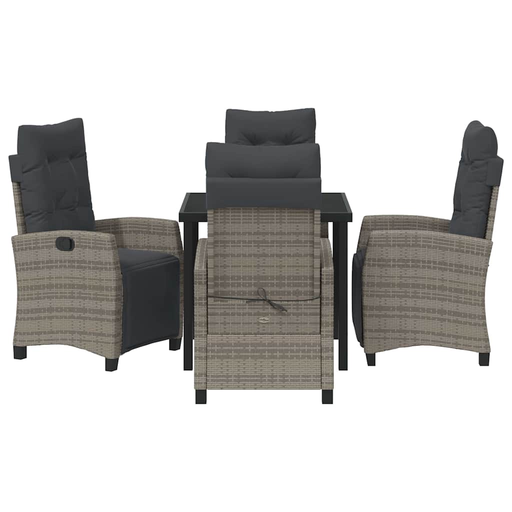 Have Spisebordssæt med pude 5 pcs Grå polyrattan