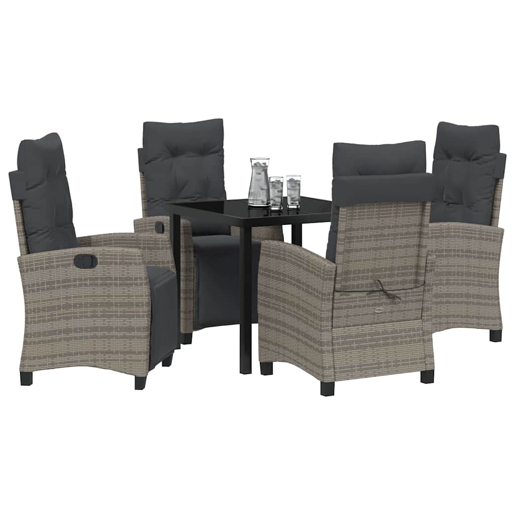 Have Spisebordssæt med pude 5 pcs Grå polyrattan