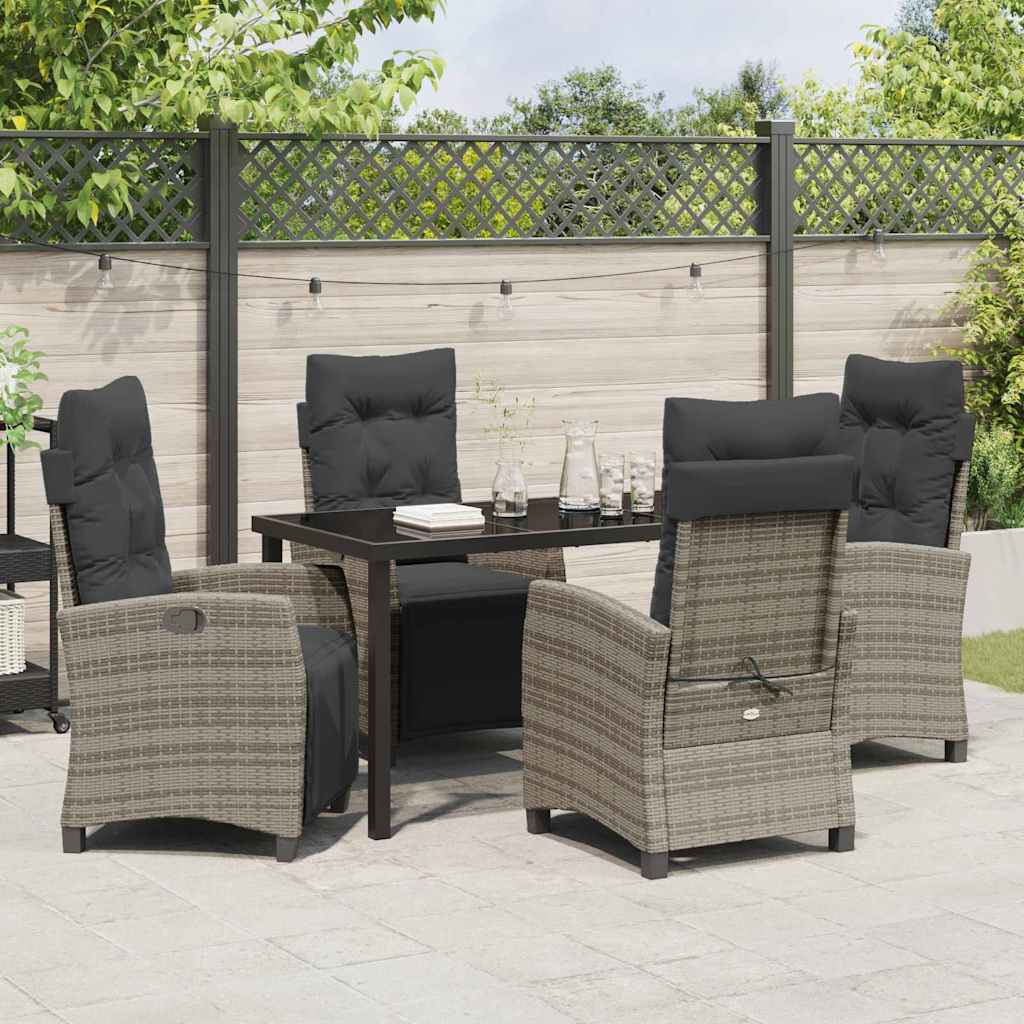 Have Spisebordssæt med pude 5 pcs Grå polyrattan