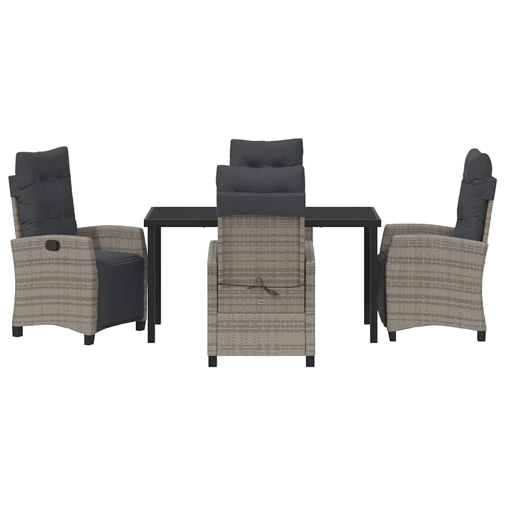 Have Spisebordssæt med pude 5 pcs Grå polyrattan