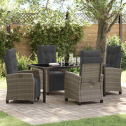 Have Spisebordssæt med pude 5 pcs Grå polyrattan