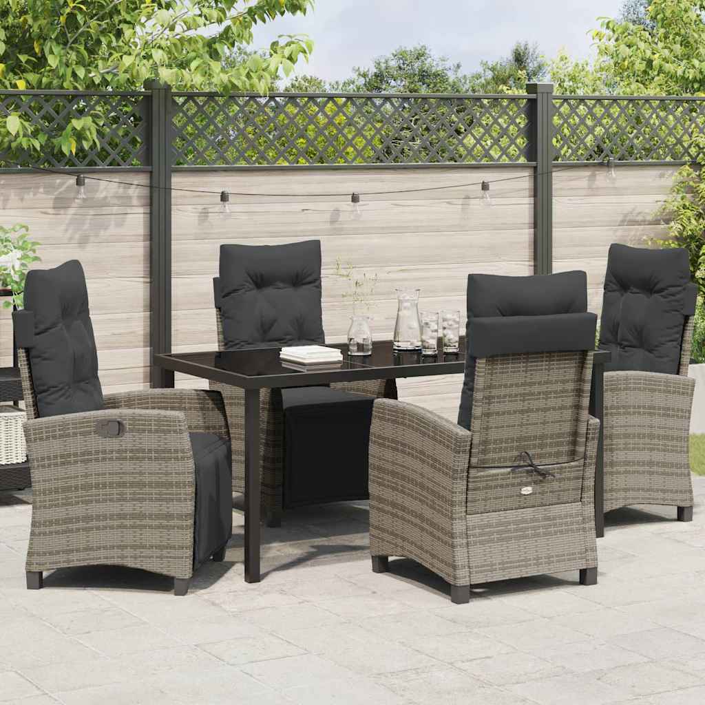 Have Spisebordssæt med pude 5 pcs Grå polyrattan