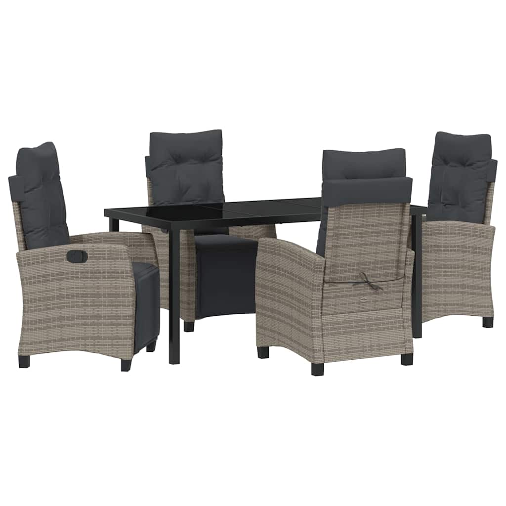 Have Spisebordssæt med pude 5 pcs Grå polyrattan
