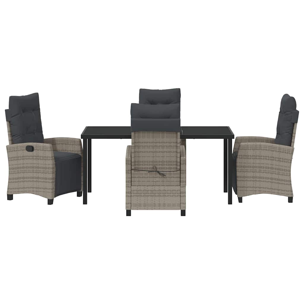 Have Spisebordssæt med pude 5 pcs Grå polyrattan