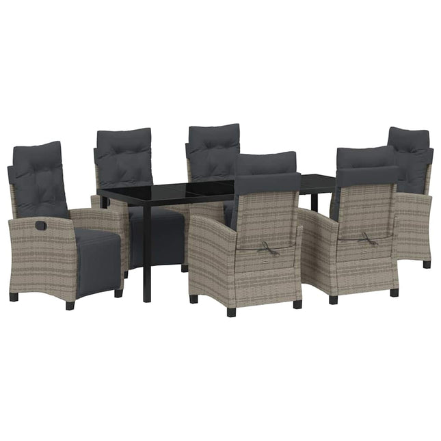 Have Spisebordssæt 7 stk. Grå polyrattan