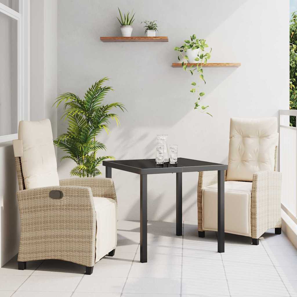 Have Spisebordssæt med pude 3 pcs Beige polyrattan