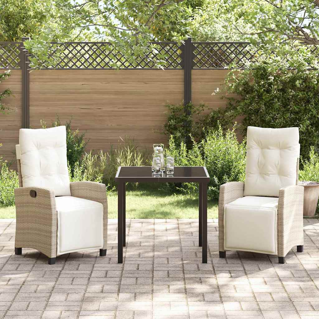 Have Spisebordssæt med pude 3 pcs Beige polyrattan