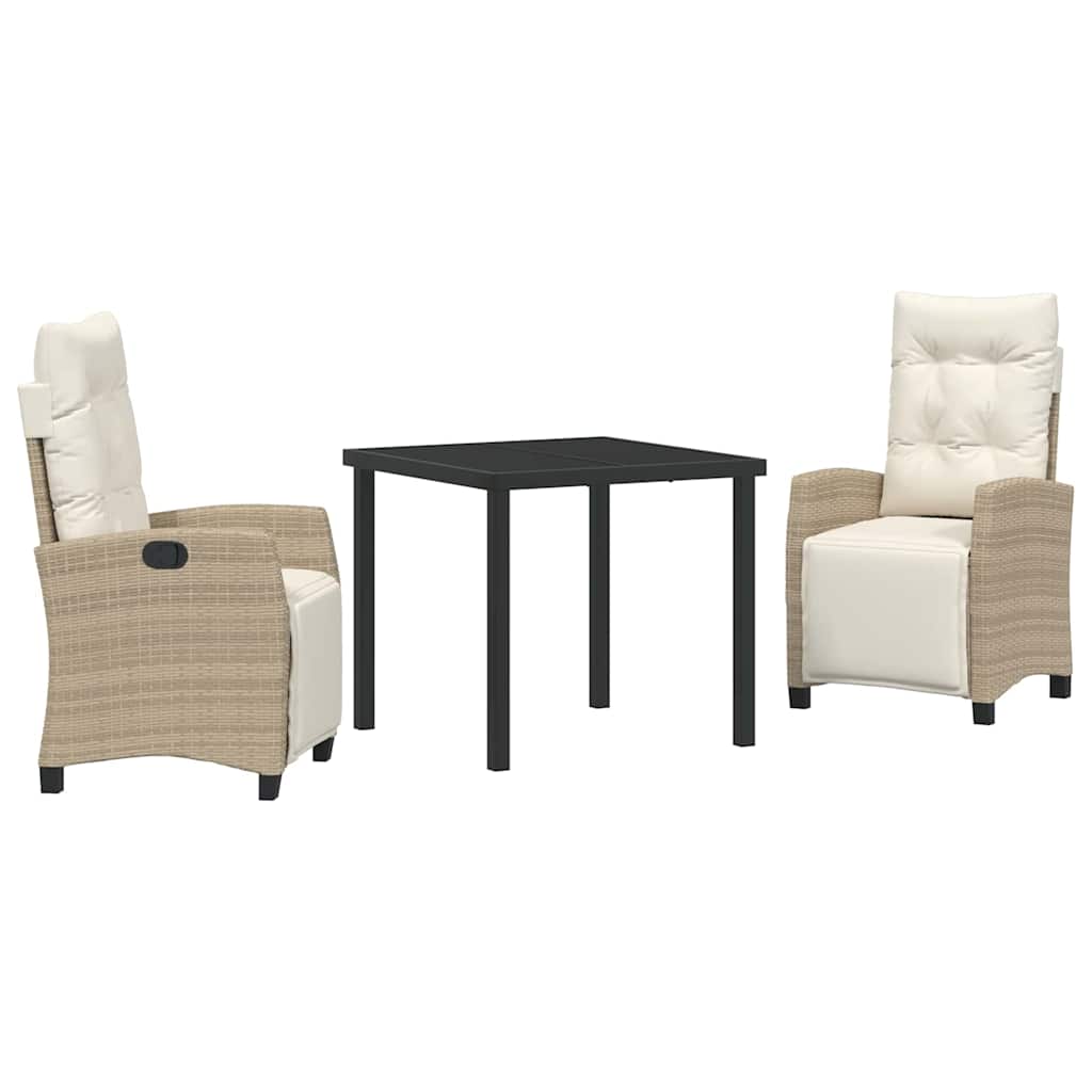 Have Spisebordssæt med pude 3 pcs Beige polyrattan