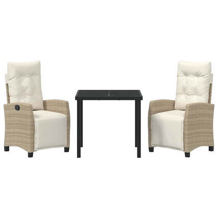 Have Spisebordssæt med pude 3 pcs Beige polyrattan