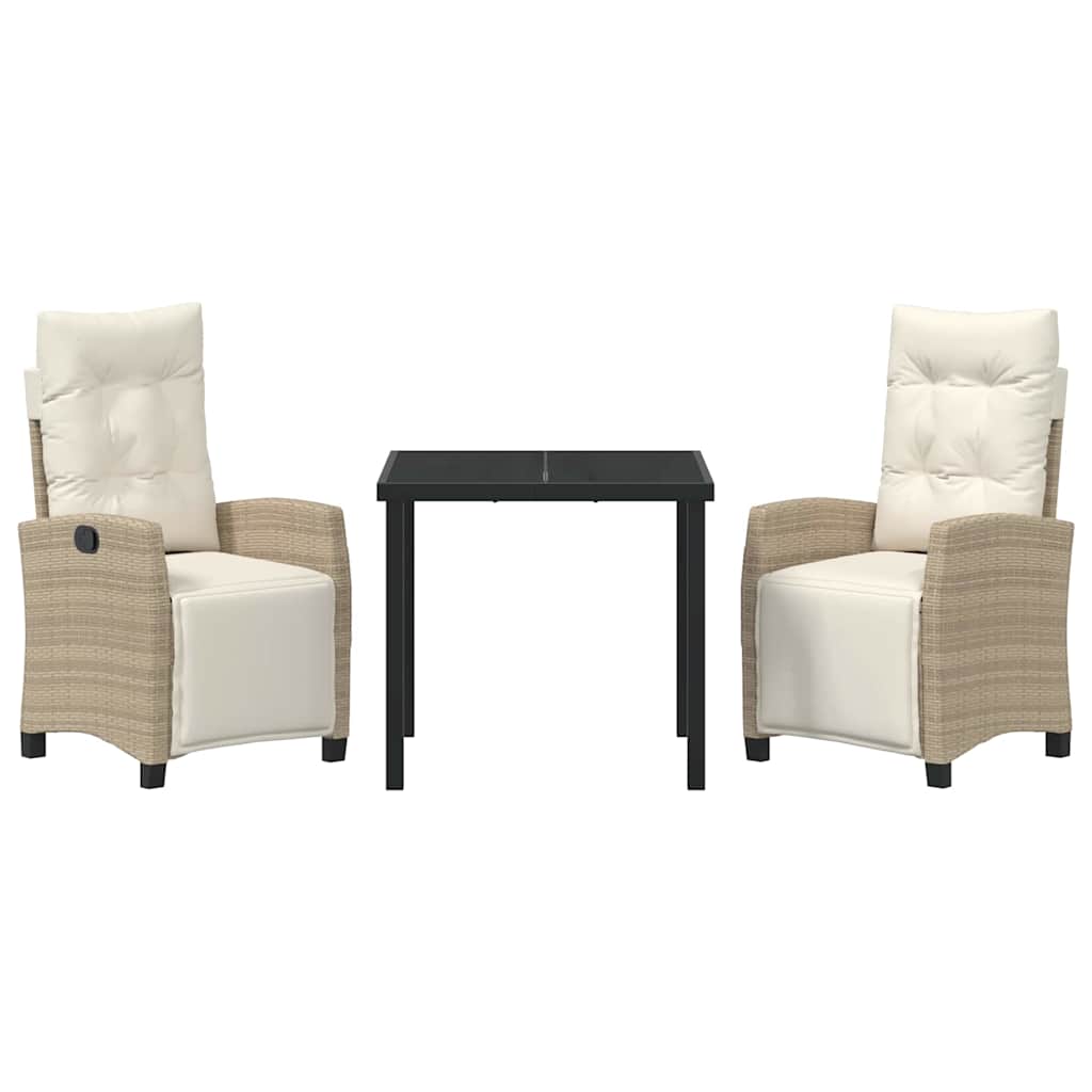 Have Spisebordssæt med pude 3 pcs Beige polyrattan
