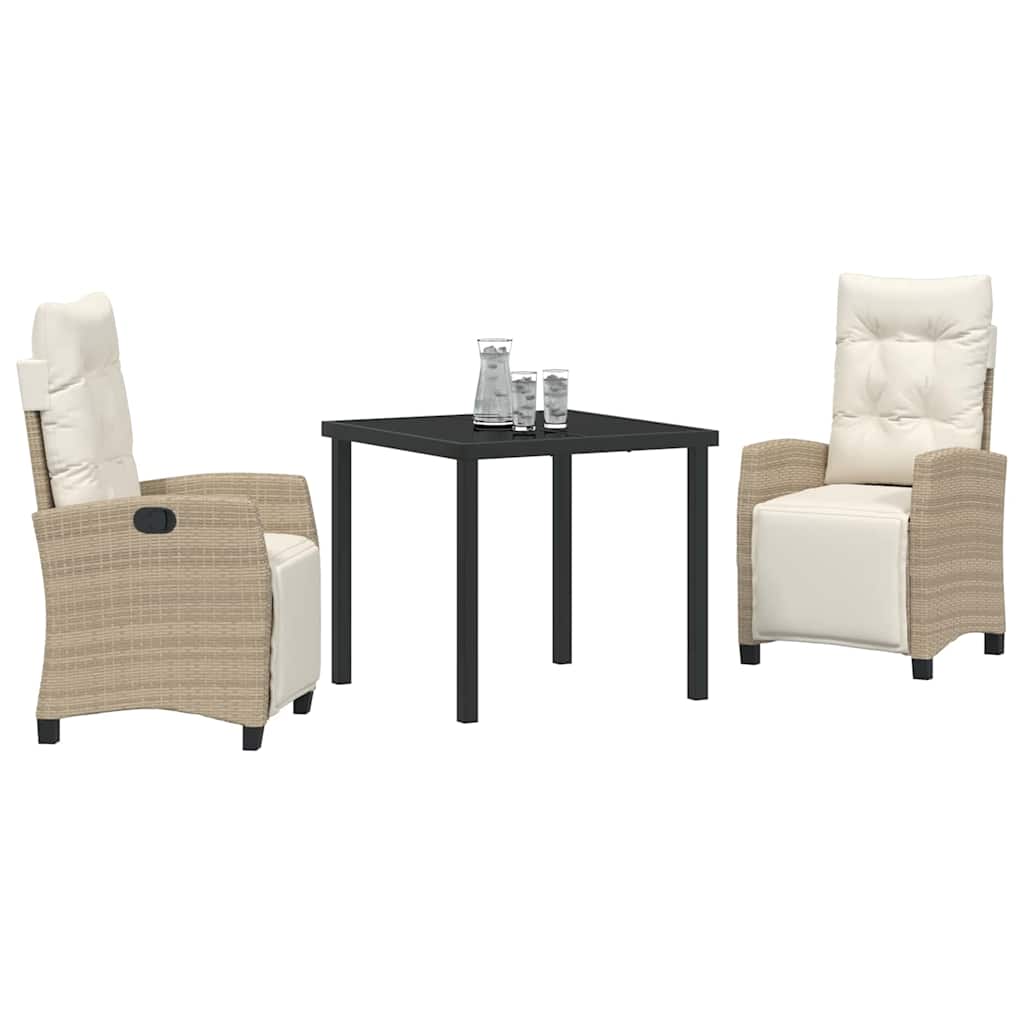 Have Spisebordssæt med pude 3 pcs Beige polyrattan