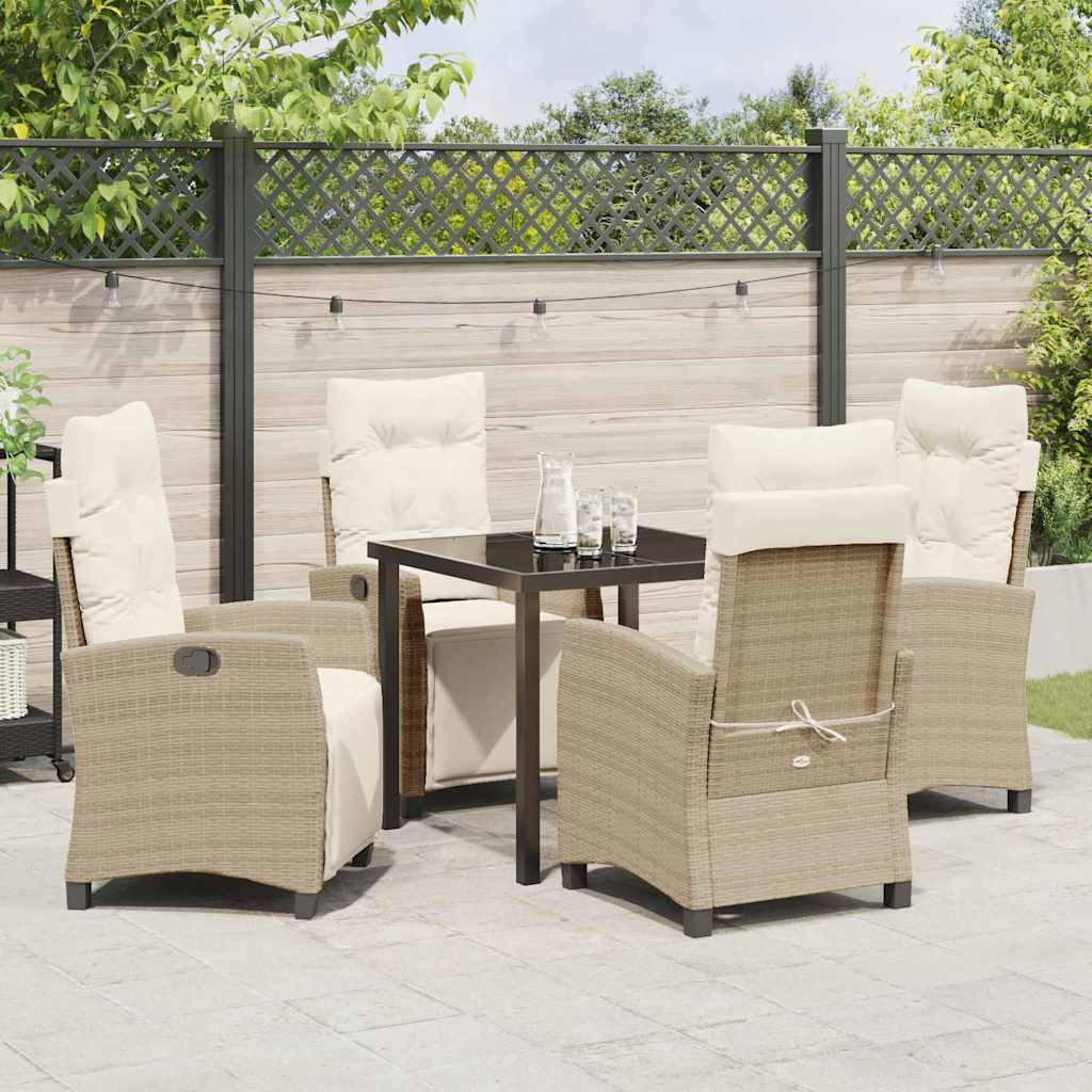 Have Spisebordssæt med pude 5 pcs Beige polyrattan
