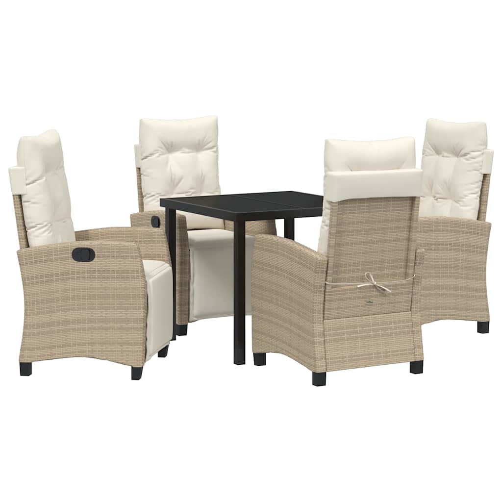 Have Spisebordssæt med pude 5 pcs Beige polyrattan