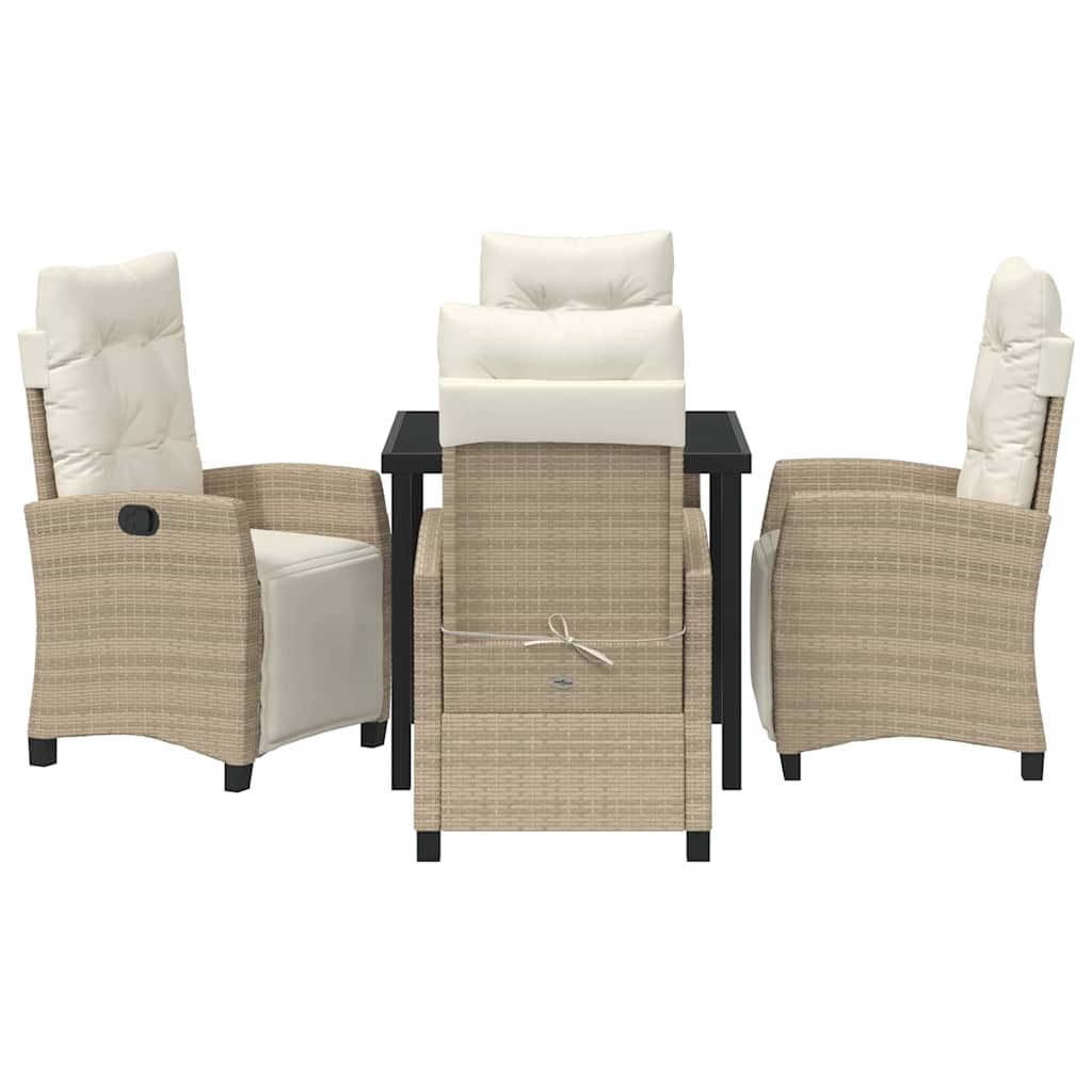 Have Spisebordssæt med pude 5 pcs Beige polyrattan