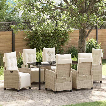 Have Spisebordssæt med pude 7 pcs Beige polyrattan