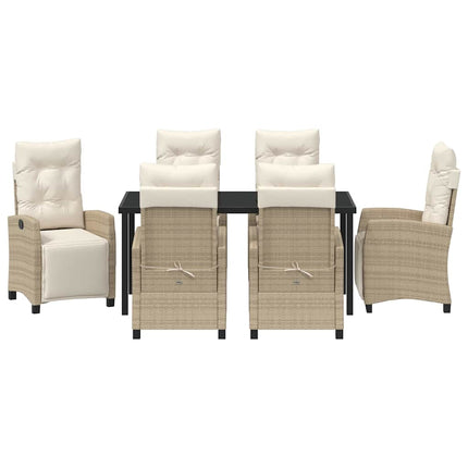 Have Spisebordssæt med pude 7 pcs Beige polyrattan
