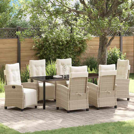Have Spisebordssæt med pude 7 pcs Beige polyrattan