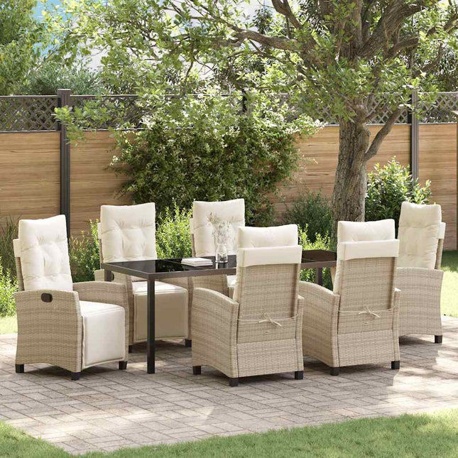 Have Spisebordssæt 7 stk. Beige polyrattan