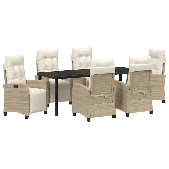 Have Spisebordssæt 7 stk. Beige polyrattan