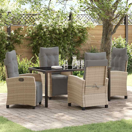 Have Spisebordssæt med pude 5 pcs Beige polyrattan