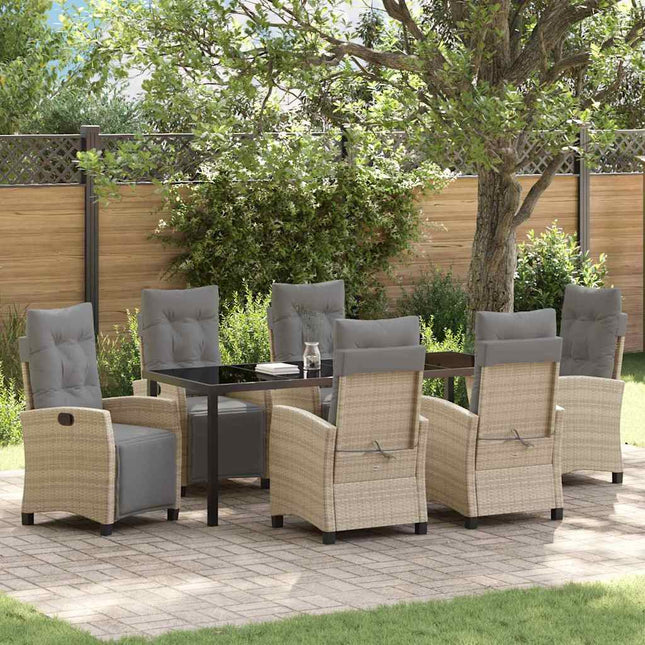 Have Spisebordssæt 7 stk. Beige polyrattan