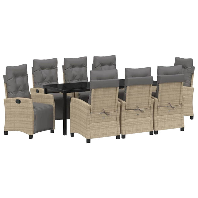 Have Spisebordssæt 9 stk. Beige polyrattan