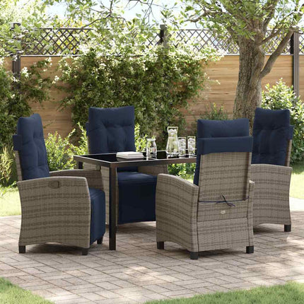 Have Spisebordssæt med pude 5 pcs Grå polyrattan
