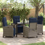 Have Spisebordssæt med pude 5 pcs Grå polyrattan