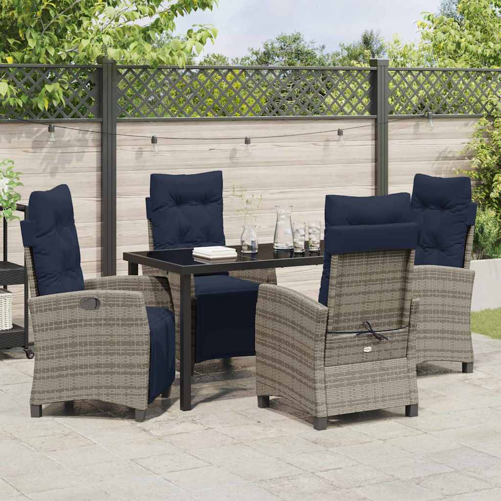 Have Spisebordssæt med pude 5 pcs Grå polyrattan