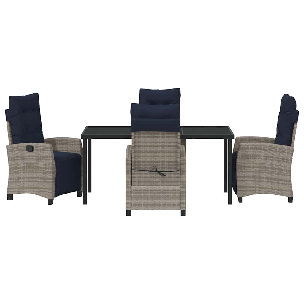 Have Spisebordssæt med pude 5 pcs Grå polyrattan