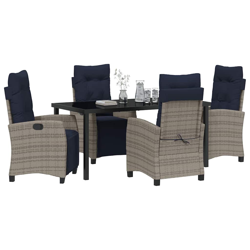 Have Spisebordssæt med pude 5 pcs Grå polyrattan