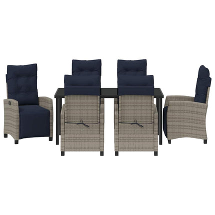 Have Spisebordssæt med pude 7 pcs Grå polyrattan