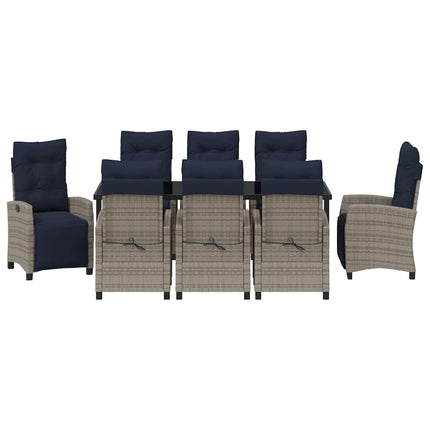 Have Spisebordssæt med pude 9 pcs Grå polyrattan