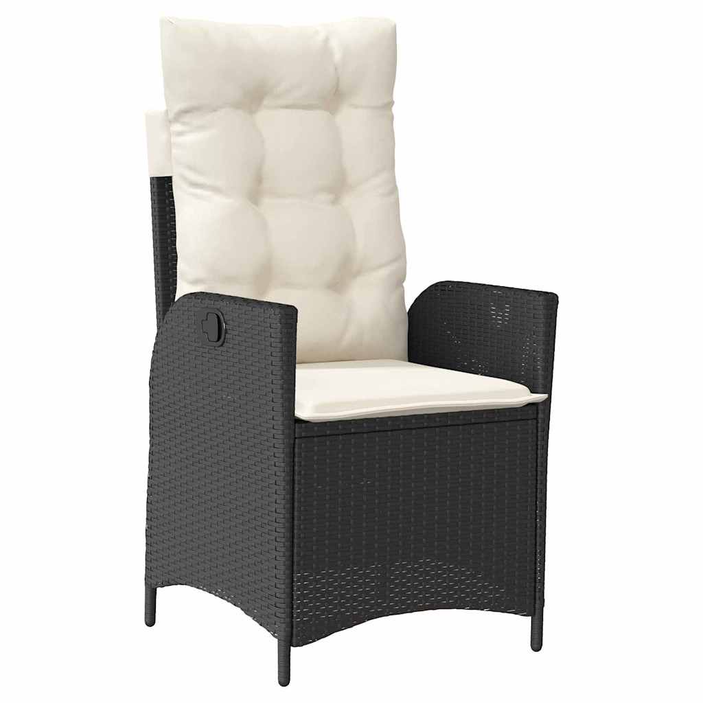 Have Spisebordssæt med pude 3 pcs Sort polyrattan