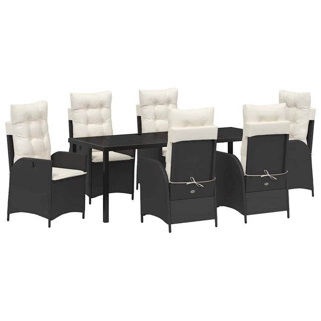 Have Spisebordssæt 7 stk. Sort polyrattan
