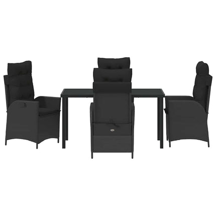 Have Spisebordssæt med pude 5 pcs Sort polyrattan