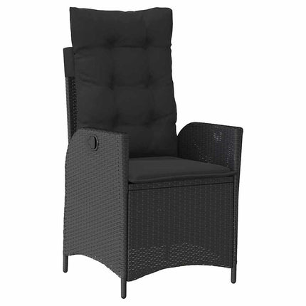 Have Spisebordssæt med pude 5 pcs Sort polyrattan