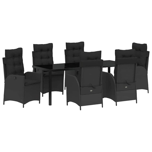 Have Spisebordssæt 7 stk. Sort polyrattan